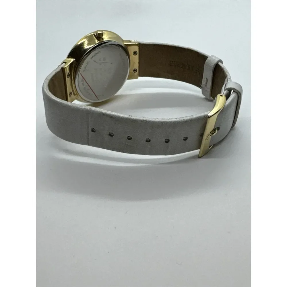 Skagen SKW2033 Women's White Leather Analog Mother of Pearl Dial Watch JNA955